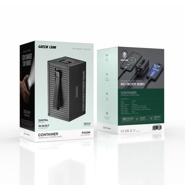 پاوربانک 22.5W گرین لاین مدل Container GL-PX61 ظرفیت 20000 میلی آمپر ساعت