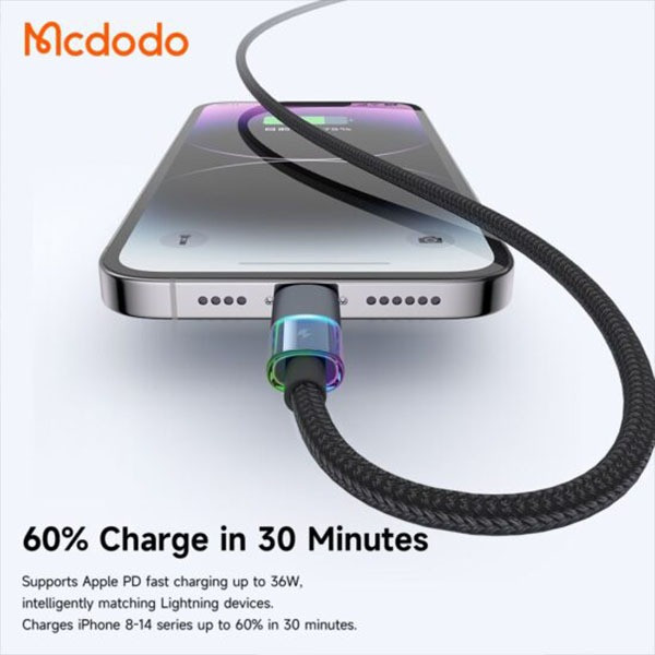 کابل تبدیل USB-C به لایتنینگ مک دودو مدل CA-819 طول 1.2 متر