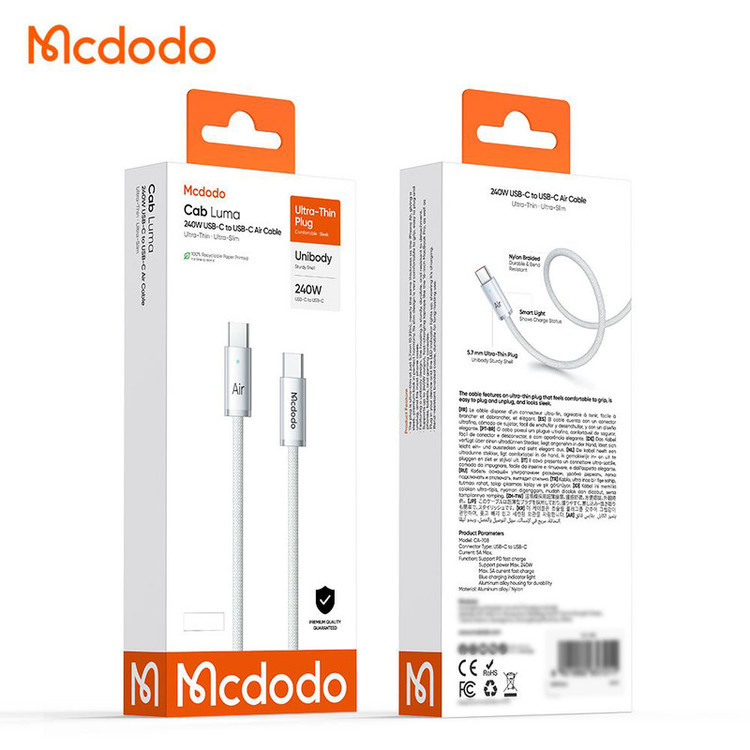 کابل تایپ سی 240W مک دودو مدل CA-7081 طول 1.8 متر