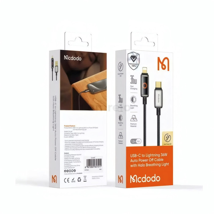 کابل تایپ سی به لایتنینگ مک دودو مدل CA-667 طول 1.2 متر