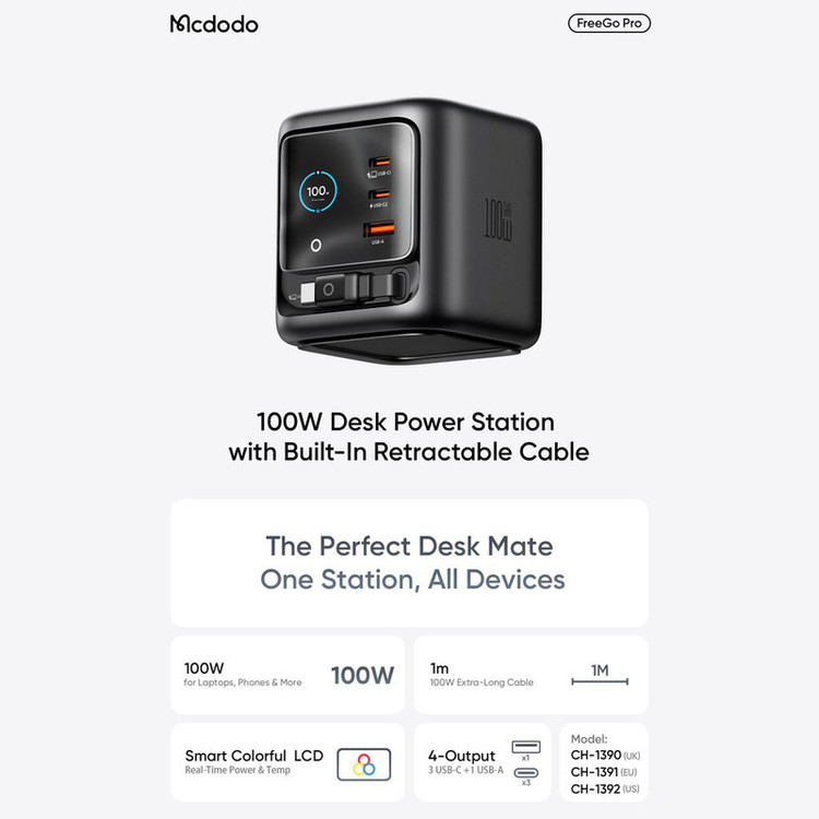 شارژر رومیزی 100W مک دودو مدل CH-139